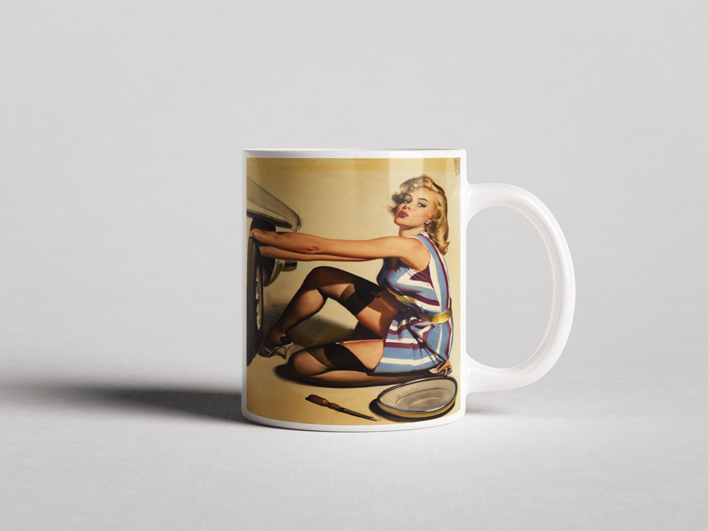 ΕΚΤΥΠΩΜΕΝΗ ΚΟΥΠΑ VINTAGE PIN-UP GIRL MECHANIC 00045