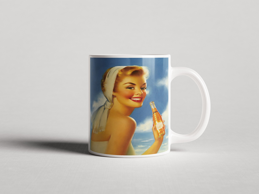 ΕΚΤΥΠΩΜΕΝΗ ΚΟΥΠΑ VINTAGE PEACH SODA PIN-UP GIRL 00050