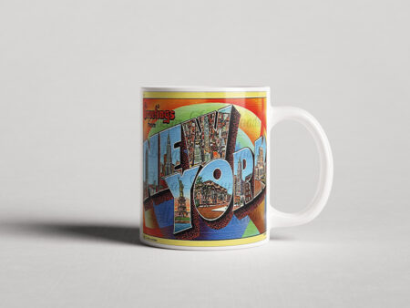ΕΚΤΥΠΩΜΕΝΗ ΚΟΥΠΑ GREETINGS FROM NEW YORK-LINEN POSTCARD 00405
