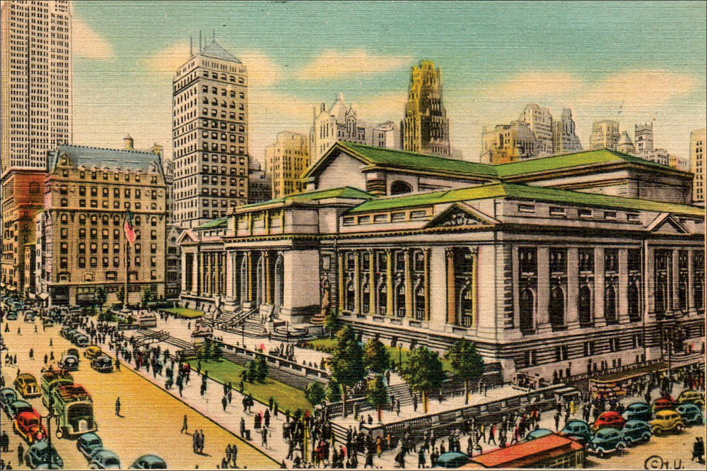 ΕΚΤΥΠΩΜΕΝΗ ΚΟΥΠΑ NEW YORK-PUBLIC LIBRARY FIFTH AVENUE, 1930'S 00426 - Image 2