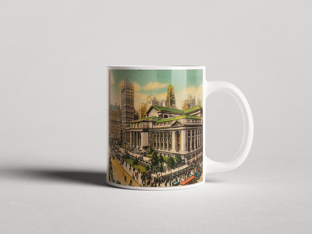 ΕΚΤΥΠΩΜΕΝΗ ΚΟΥΠΑ NEW YORK-PUBLIC LIBRARY FIFTH AVENUE, 1930'S 00426