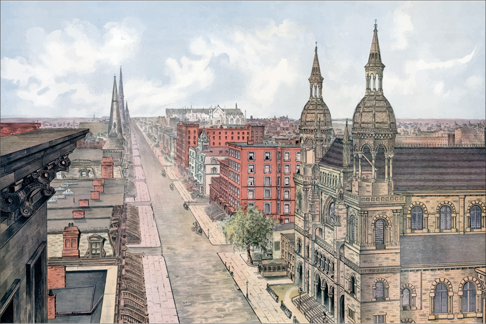 ΕΚΤΥΠΩΜΕΝΗ ΚΟΥΠΑ 19TH CENTURY HISTORIC CITY-AVENUE PANORAMA 00427 - Image 2