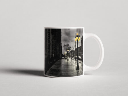 ΕΚΤΥΠΩΜΕΝΗ ΚΟΥΠΑ GLOWING STREET LAMPS-RAINY CITY BOULEVARD 00429
