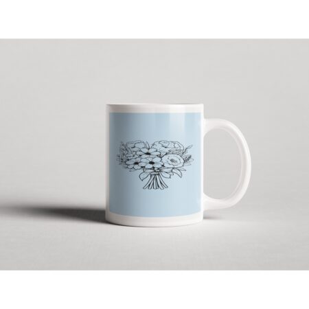 ΕΚΤΥΠΩΜΕΝΗ ΚΟΥΠΑ FLORAL BOUQUET LINE ART 00654