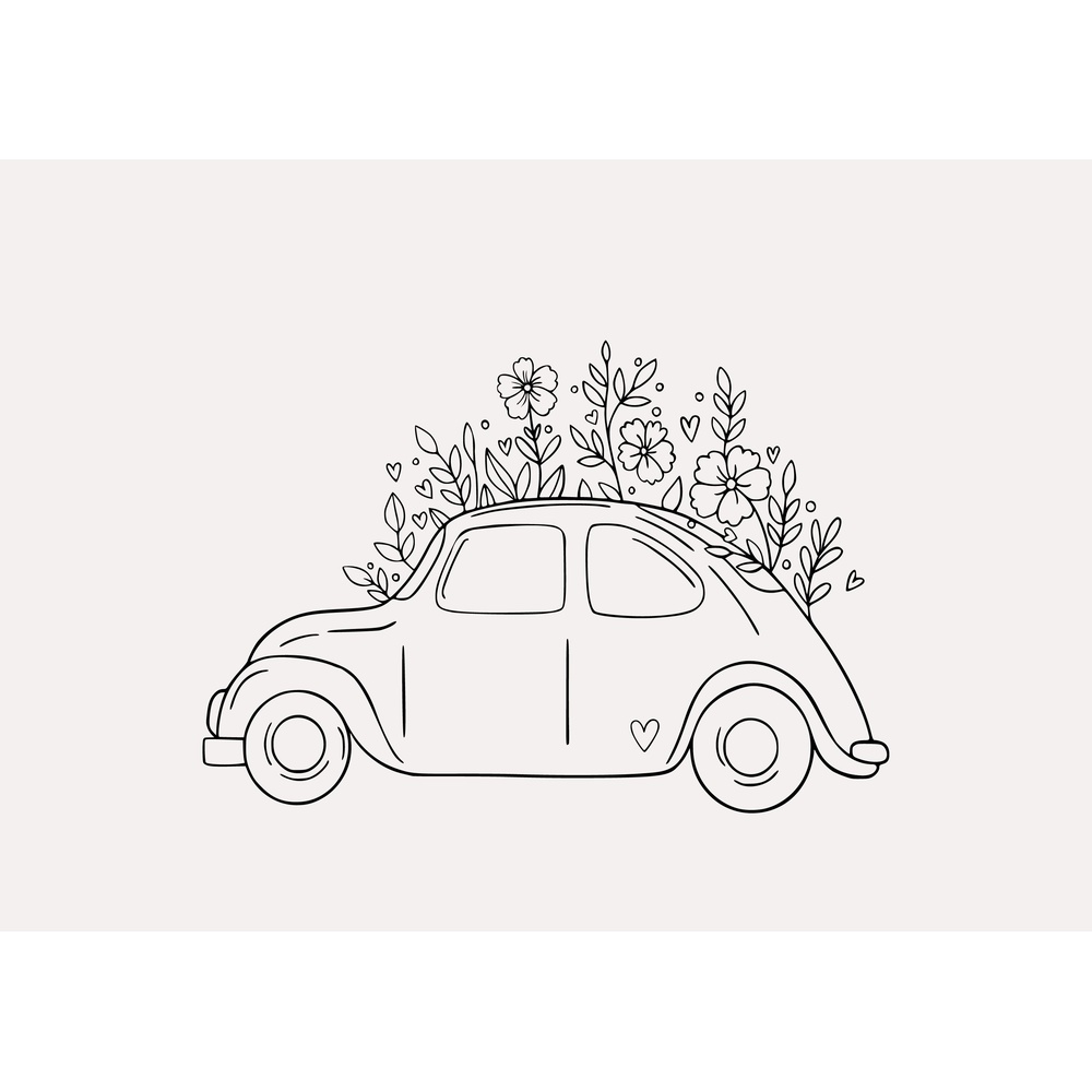 ΕΚΤΥΠΩΜΕΝΗ ΚΟΥΠΑ FLORAL VINTAGE CAR 00656 - Image 2