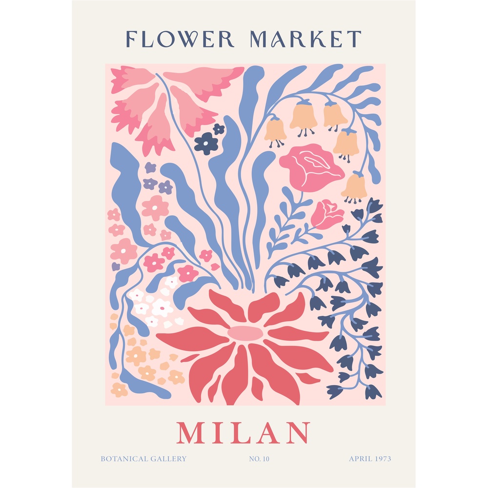 ΕΚΤΥΠΩΜΕΝΗ ΚΟΥΠΑ FLOWER MARKET MILAN POSTER 00657 - Image 2