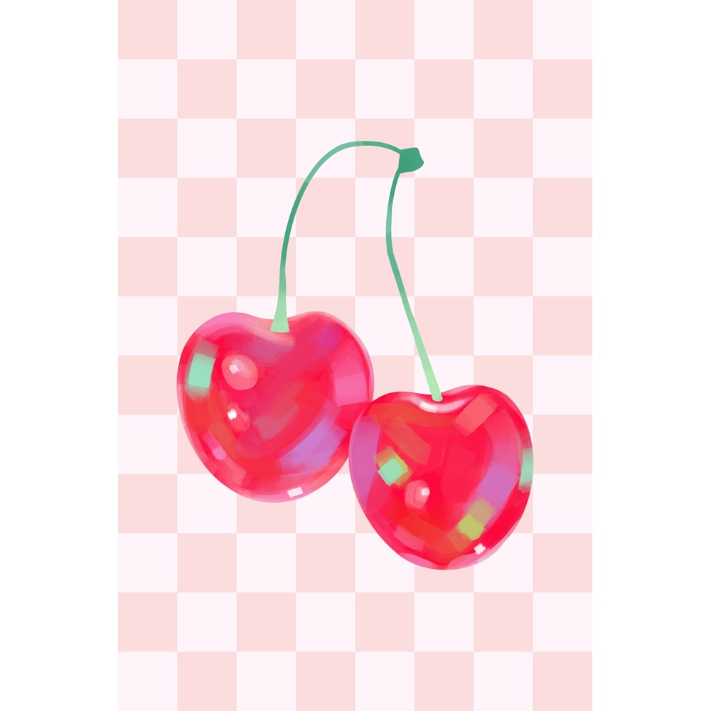 ΕΚΤΥΠΩΜΕΝΗ ΚΟΥΠΑ PINK CHECKERED HEART CHERRIES 00727 - Image 2