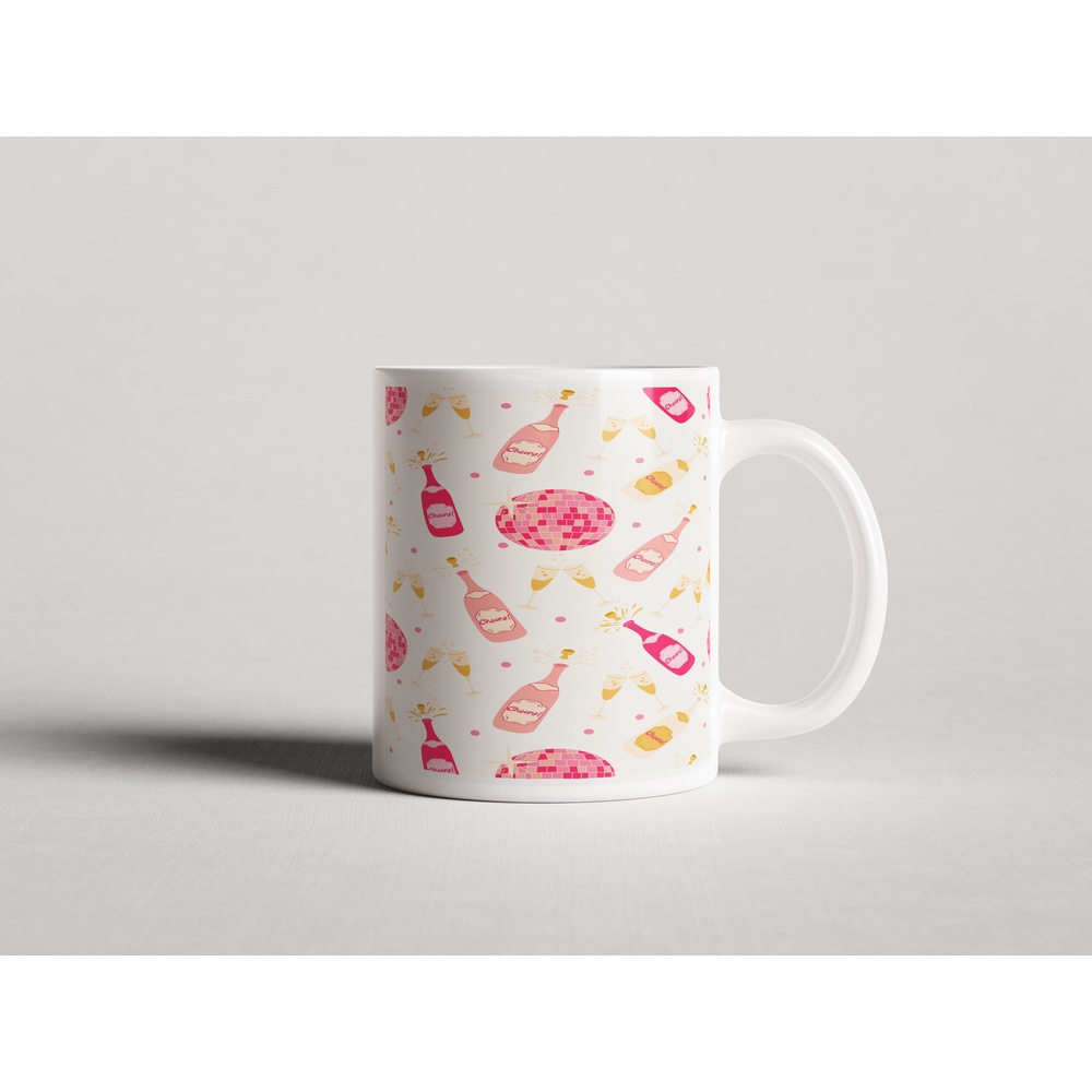 ΕΚΤΥΠΩΜΕΝΗ ΚΟΥΠΑ PINK DISCO CHAMPAGNE PATTERN 00738