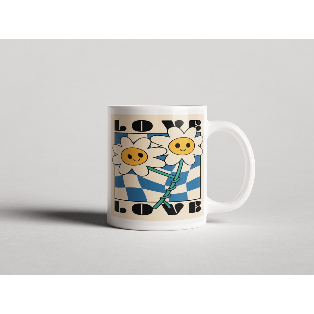 ΕΚΤΥΠΩΜΕΝΗ ΚΟΥΠΑ RETRO DAISY CHECKERED ART 00798