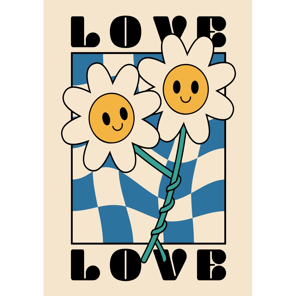 ΕΚΤΥΠΩΜΕΝΗ ΚΟΥΠΑ RETRO DAISY CHECKERED ART 00798 - Image 2
