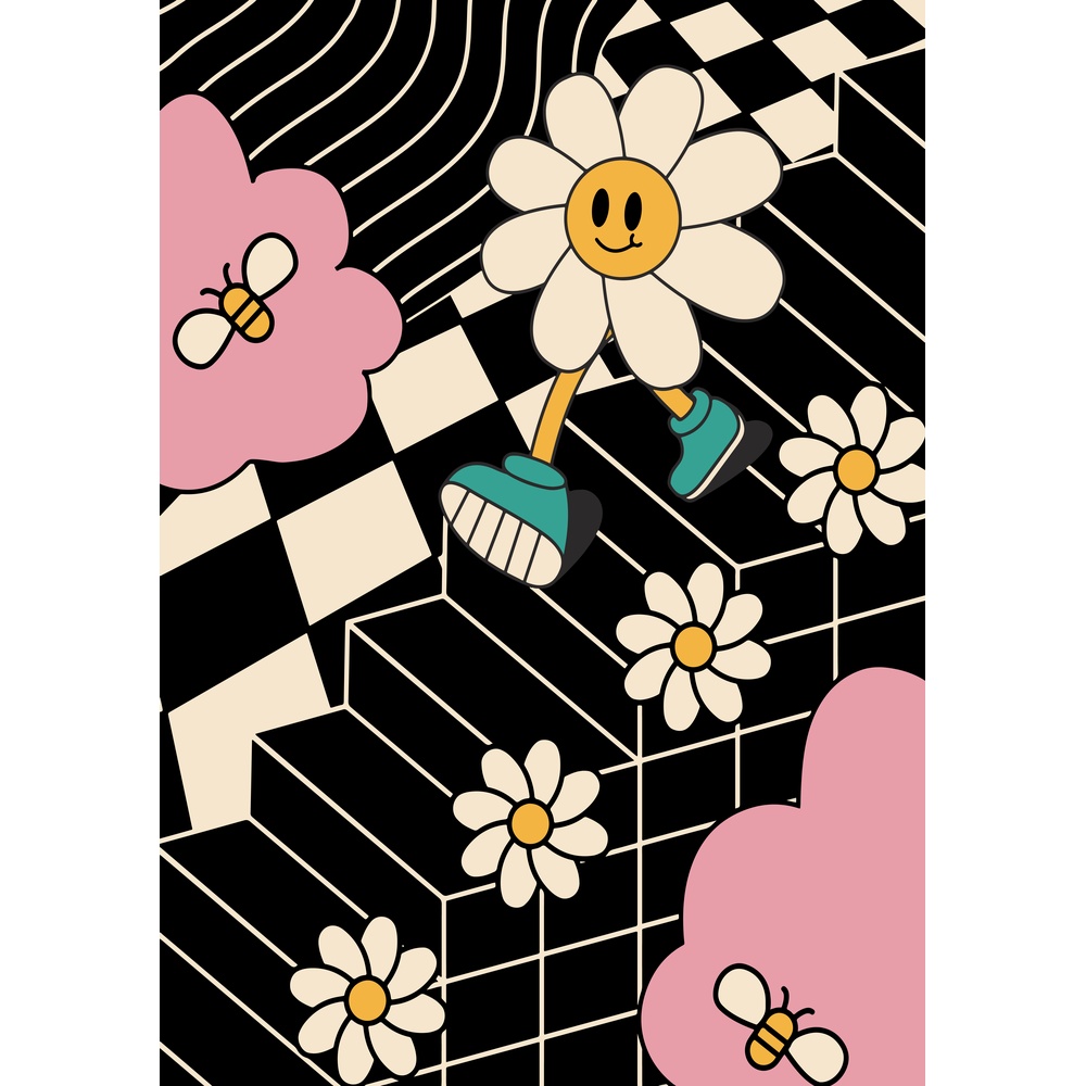 ΕΚΤΥΠΩΜΕΝΗ ΚΟΥΠΑ RETRO DAISY CHECKERED 00799 - Image 2
