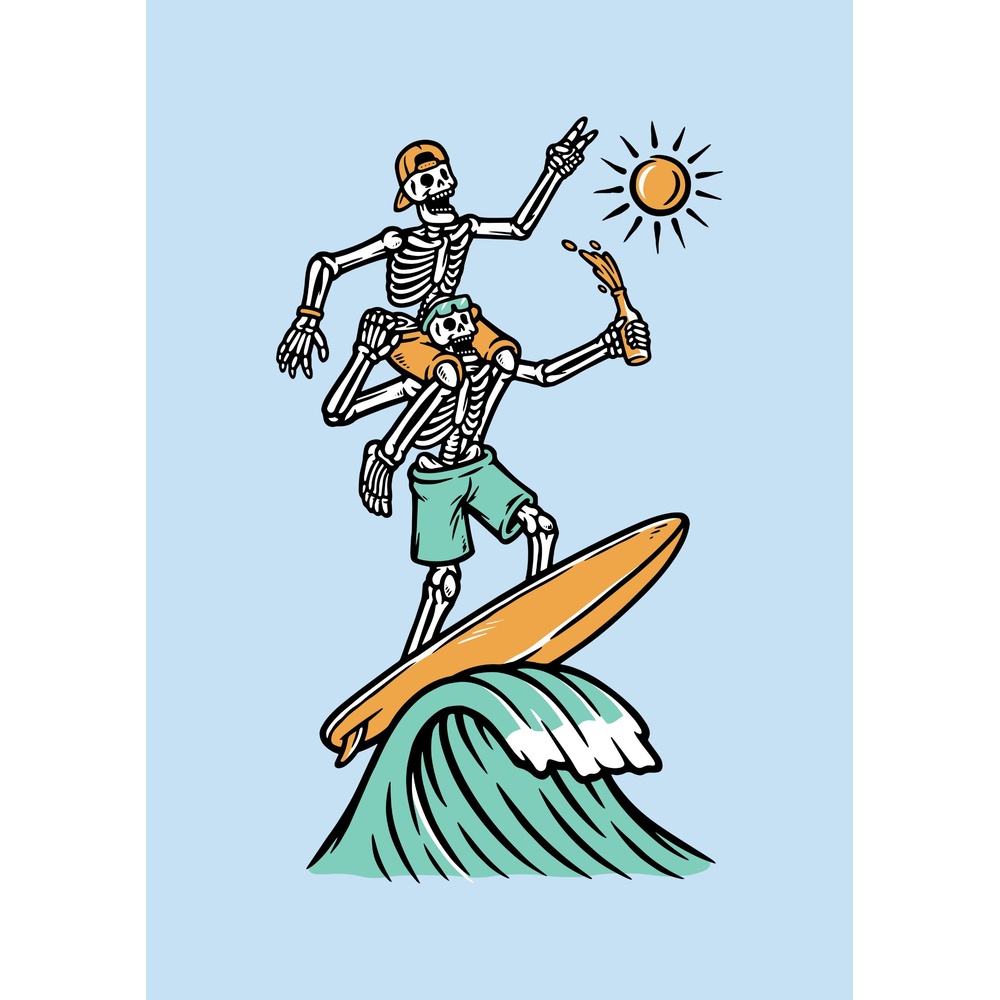 ΕΚΤΥΠΩΜΕΝΗ ΚΟΥΠΑ SURFING SKELETONS ART 00839 - Image 2
