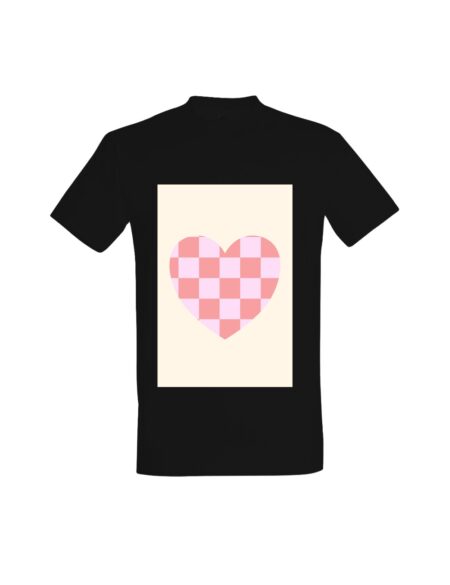 T-shirt Pink Checkered Heart 01625
