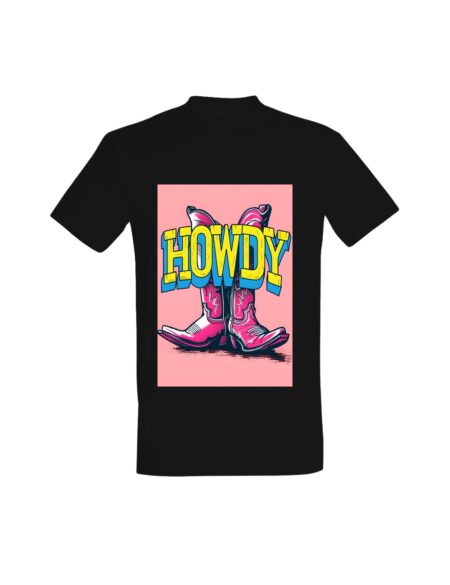 T-shirt Pink Howdy Boots