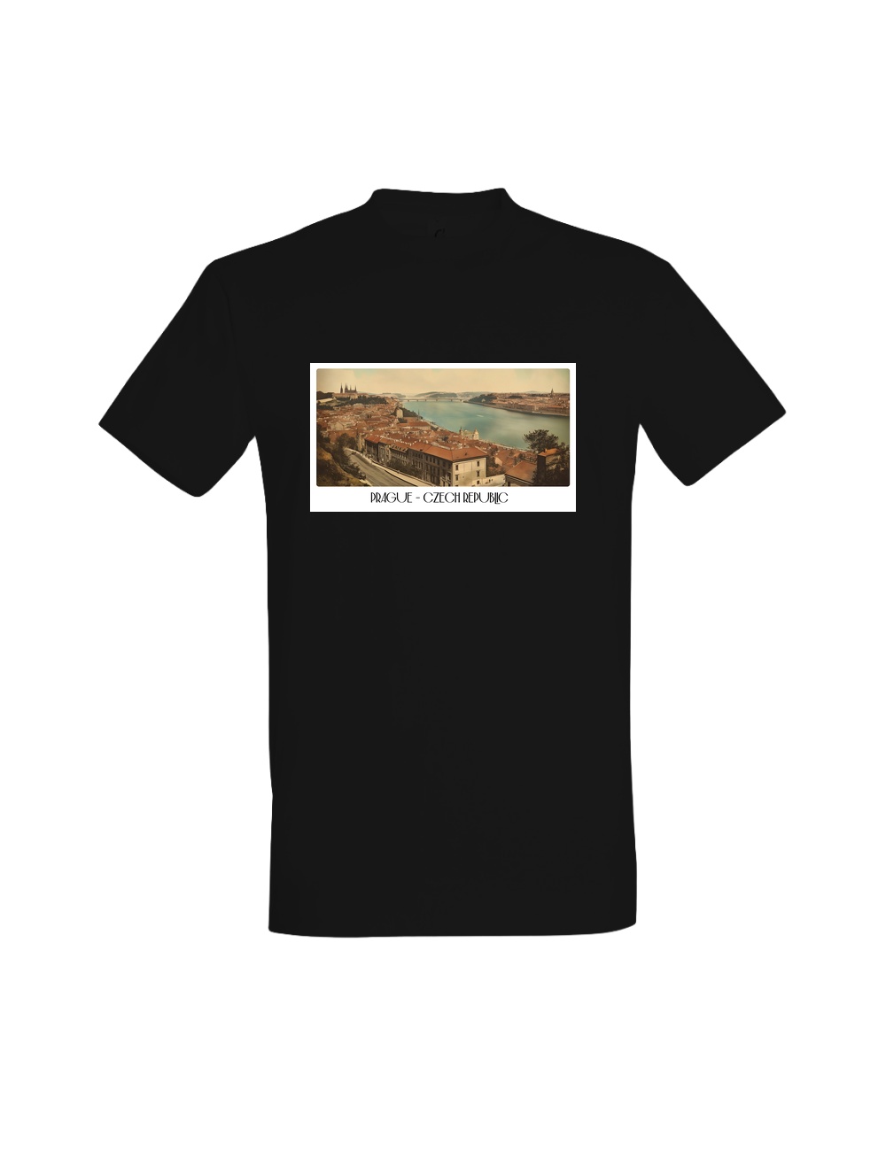 T-shirt Vintage Prague Skyline 01755